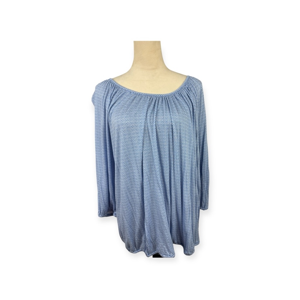 Michael Kors light blue print top with elastic size 0X